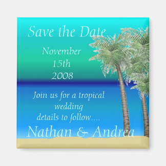 Oceanview Tropical Save the Date Magnet