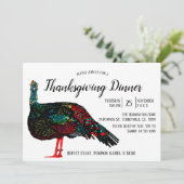 Ocellated Turkey Erntedank Einladung (Stehend Vorderseite)