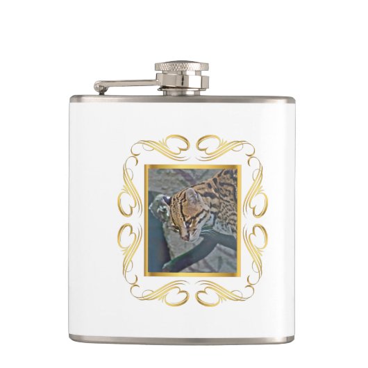 Ocelot Gerahmt Flachmann (Vorderseite)