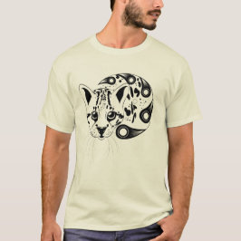Ocelot-große Katzen-Tinten-Kunst T-Shirt