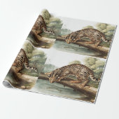 Ocelot, Leopard Cat (Felis pardalis) Illustration Geschenkpapier (Ungerollt)