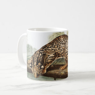 Ocelot, Leopard Cat (Felis pardalis) Illustration Kaffeetasse
