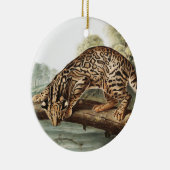 Ocelot, Leopard Cat (Felis pardalis) Illustration Keramik Ornament (Rechts)