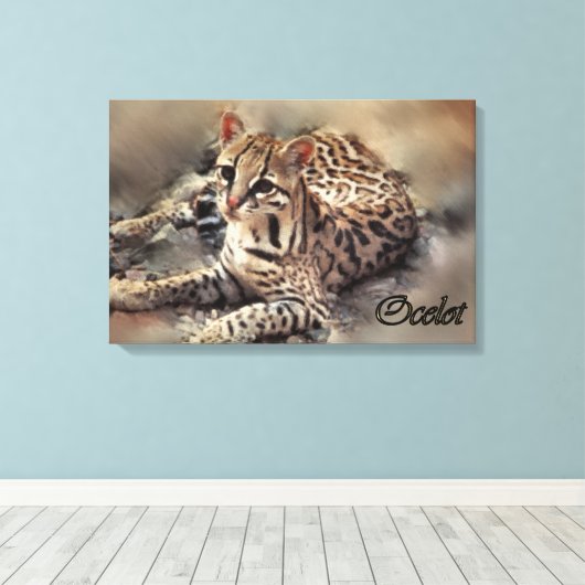Ocelot Lovers Art Leinwanddruck (Insitu (Holzboden))