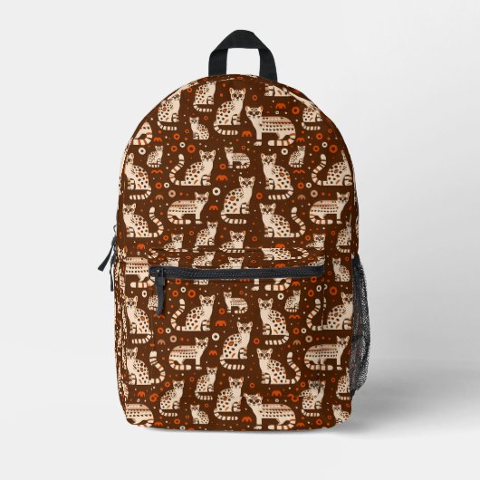 Ocelot Pattern Bedruckter Rucksack (Vorderseite)