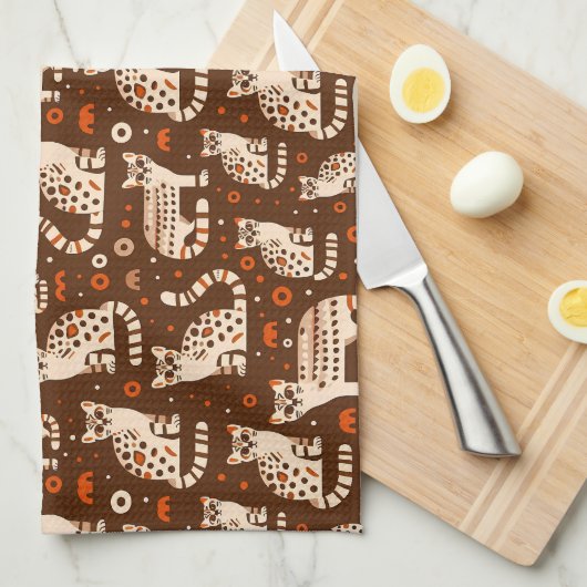Ocelot Pattern Geschirrtuch (Viertel Falte)