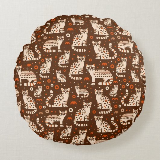 Ocelot Pattern Rundes Kissen (Vorderseite)