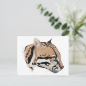 Ocelot Portrait Postkarte (Stehend Vorderseite)