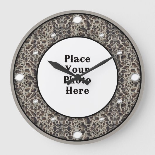 Ocelot-Uhr für Ihr Foto Große Wanduhr (Vorderseite)