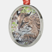 Ocelot-Weihnachtsverzierung Ornament Aus Metall (Links)