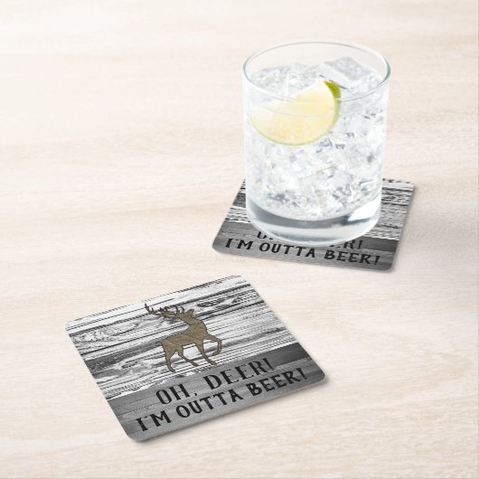 Och Hirschflossen Bier Zitat Rustikale Menschenhöh Rechteckiger Pappuntersetzer (Vor Ort)