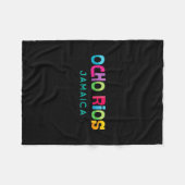 Ocho Rios Jamaica Retro Tropical Design  Fleecedecke (Vorderseite (Horizontal))