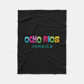 Ocho Rios Jamaica Retro Tropical Design Fleecedecke (Vorderseite)