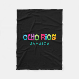 Ocho Rios Jamaica Retro Tropical Design  Fleecedecke