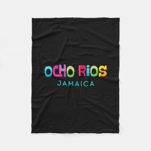 Ocho Rios Jamaica Retro Tropical Design  Fleecedecke (Vorderseite)