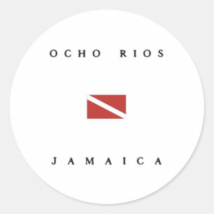 Ocho Rios Jamaica Scuba Dive Flag Runder Aufkleber