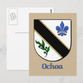 Ochoa-Familie Heraldic Shield Postkarte (Vorne/Hinten)