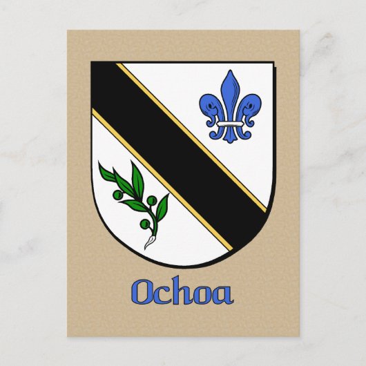 Ochoa-Familie Heraldic Shield Postkarte (Vorderseite)