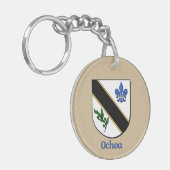 Ochoa Historischer Schild mit Flagge Mexikos Schlüsselanhänger (Vorderseite links)