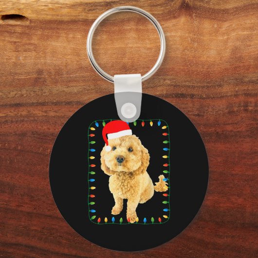 Ochon Puppy Dog Christmas Party Bicho Bichon Odle  Schlüsselanhänger (Vorderseite)