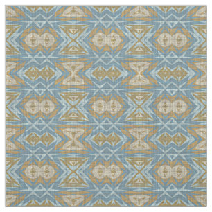 Ochre Beige Aquamarin Blue Eclectic Ethnic Look Stoff