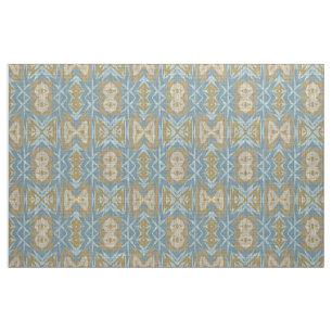 Ochre Beige Aquamarin Blue Eclectic Ethnic Look Stoff