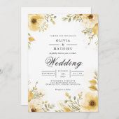 Ochre Botanischer Botanischer Botanischer Bogen Einladung (Vorne/Hinten)