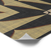 Ochre Brown Khaki Red Native Tribal Mosaic Muster Poster (Ecke)