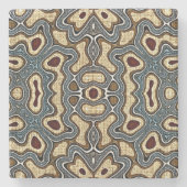 Ochre Brown Red Aquamarin Blue Angesagte Bohemisch Steinuntersetzer (Vorderseite)