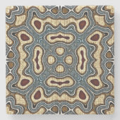 Ochre Brown Red Aquamarin Blue Angesagte Bohemisch Steinuntersetzer (Vorderseite)