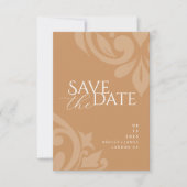 Ochre Classic Damask Elegantes Foto Hochzeit Save The Date (Vorderseite)