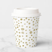 Ochre Confetti Wasserfarbe Dots Papier Cup Pappbecher (Rückseite)