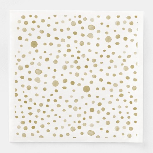 Ochre Confetti Wasserfarbe Dots Papier Napkin Serviette (Vorderseite)