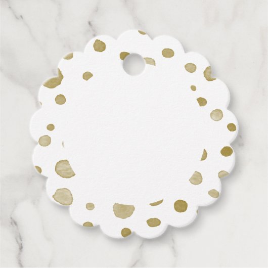 Ochre Confetti Wasserfarbe Punkte Liebesmarken Geschenkanhänger (Vorderseite)