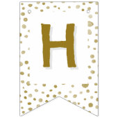 Ochre Confetti Wasserfarben Dots Jagdfahne Wimpelkette (Zweite Fahne)