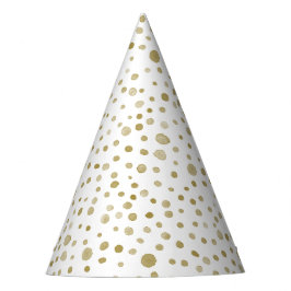Ochre Confetti Watercolor Dots Party Hat Partyhütchen