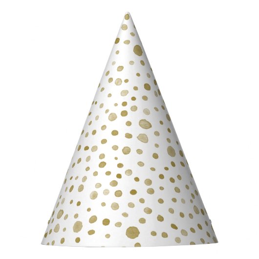 Ochre Confetti Watercolor Dots Party Hat Partyhütchen (Vorderseite)
