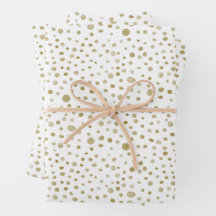 Ochre Confetti Watercolor Dots Wrapping Paper