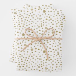 Ochre Confetti Watercolor Dots Wrapping Paper Geschenkpapier Set