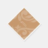 Ochre Damask Elegante klassische Hochzeit Serviette (Ecke)