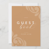 Ochre Elegant Minimal Damask Gästebuch (Vorderseite)