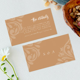 Ochre Elegante Classic Damask Wedding Begleitkarte