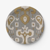 Ochre Ikat I Pappteller (Vorderseite)