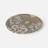 Ochre Ikat I Pappteller (Schrägansicht)