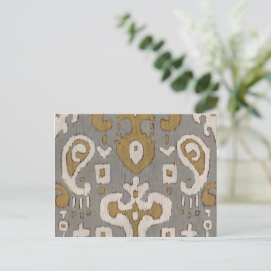 Ochre Ikat I Postkarte (Stehend Vorderseite)