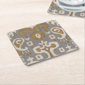 Ochre Ikat I Rechteckiger Pappuntersetzer (angewinkelt)