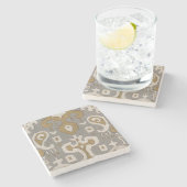 Ochre Ikat I Steinuntersetzer (Seitenansicht)