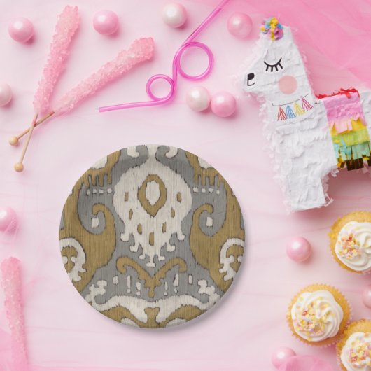 Ochre Ikat II Pappteller (Party)