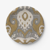 Ochre Ikat II Pappteller (Vorderseite)