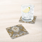 Ochre Ikat II Rechteckiger Pappuntersetzer (Vor Ort)